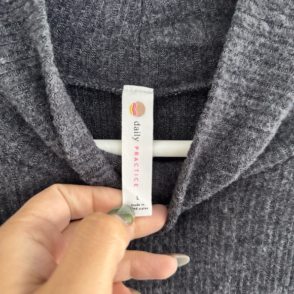 Cozy Daily Practice by Anthropologie Soft Turtleneck Side-Slit Dress Charcoal - Picture 5 of 14